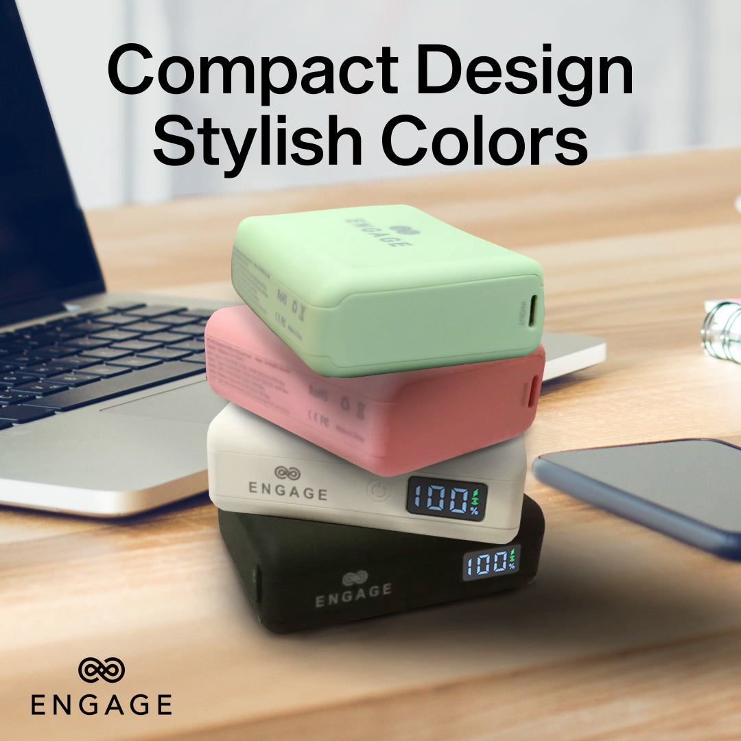 Engage Ultra Compact 10000mAh Wireless Power Bank PD 45W Green-4FC3