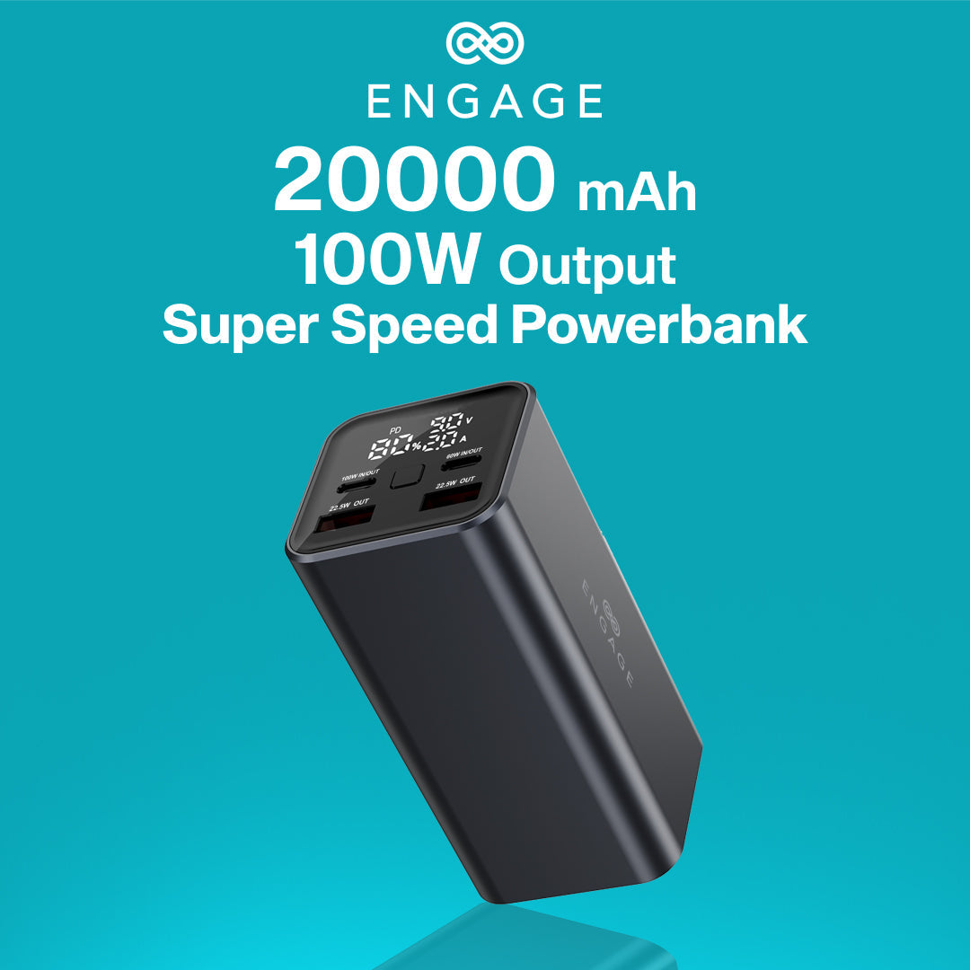 Engage Super Charge 20000 mAh 100W Powerbank with LED Display-20ZX