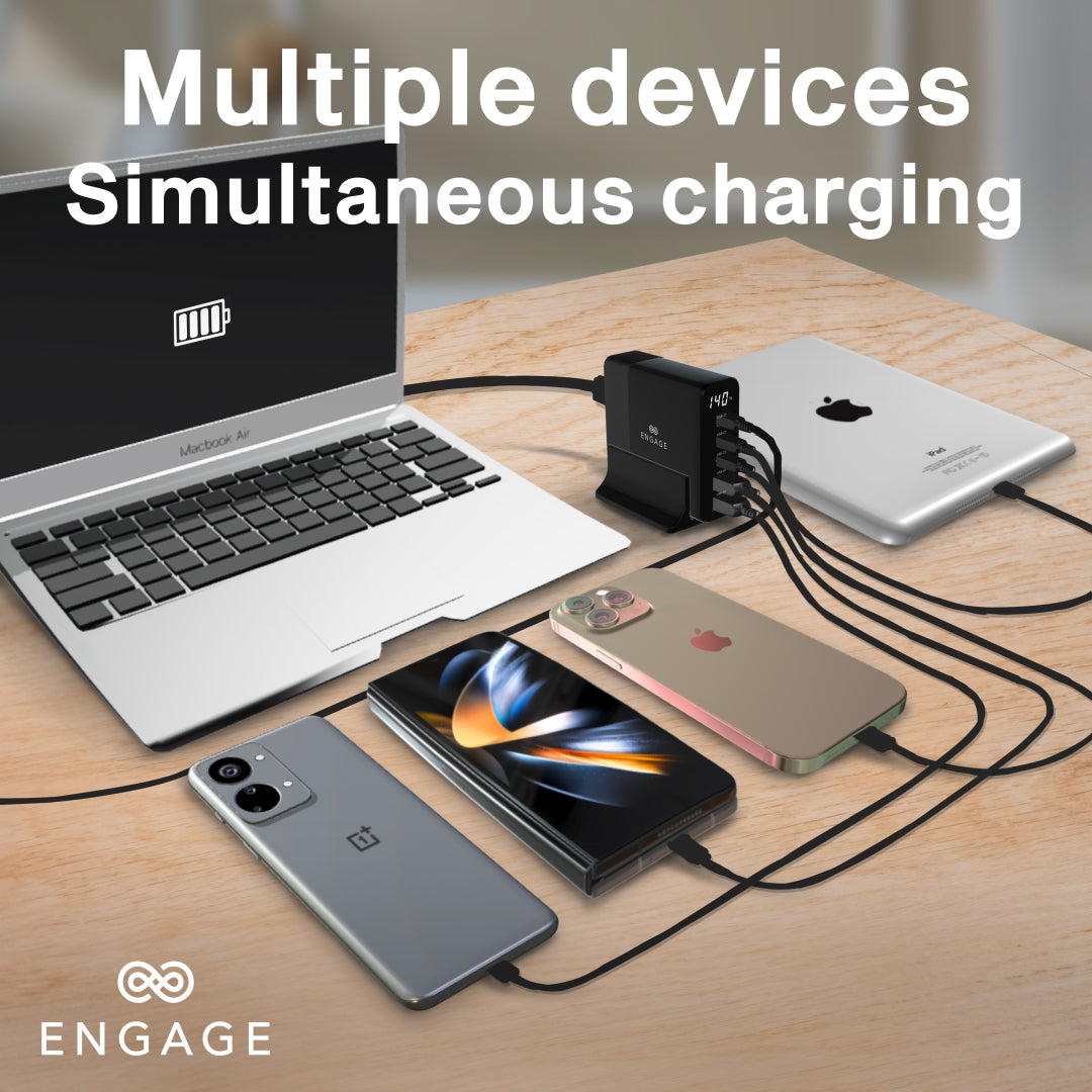Engage 140W 5 Ports Desktop USB HUB/ Charger-BG5J
