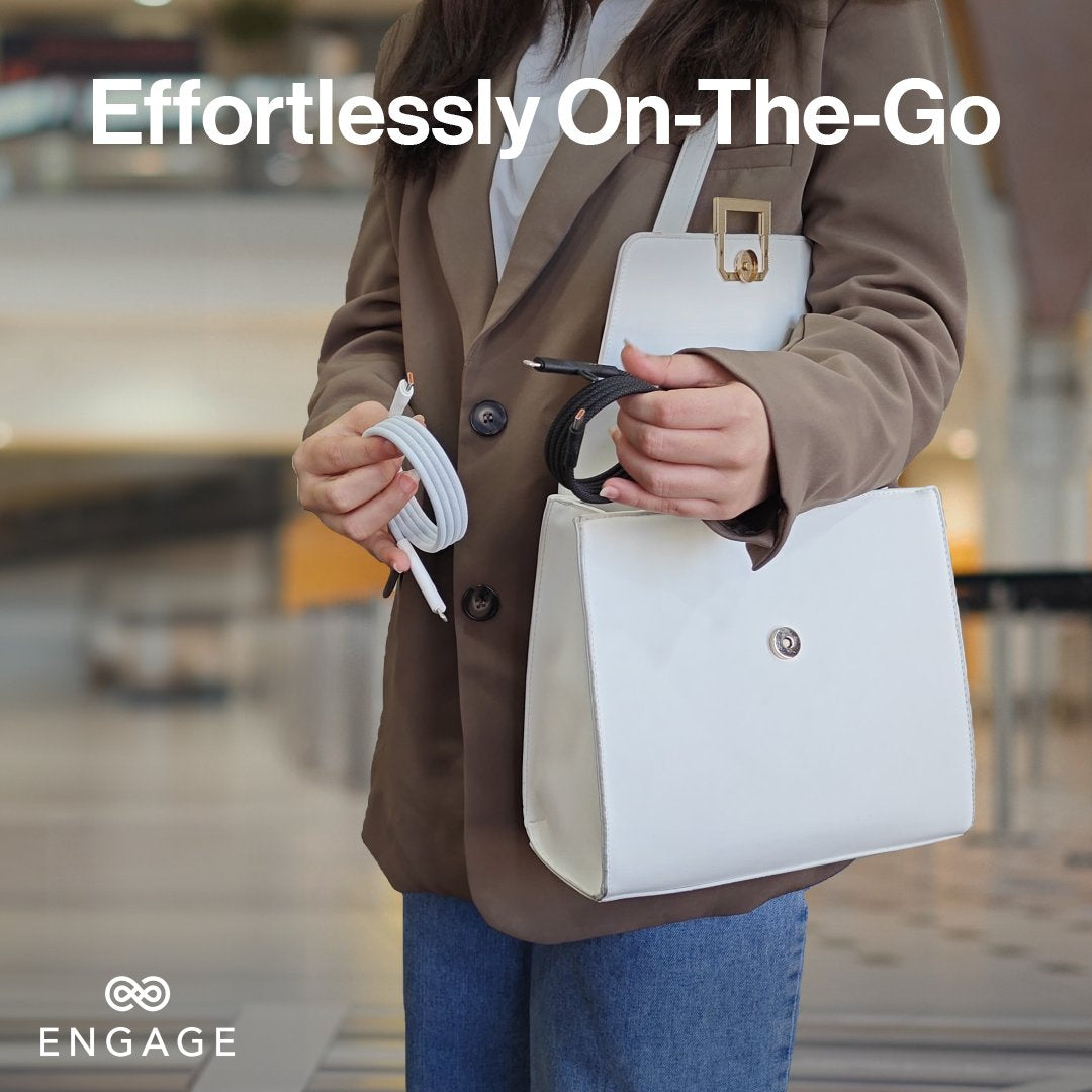 ENGAGE Magnetic PD 60W USB-C Cable with Lightning Adapter White - XDCG