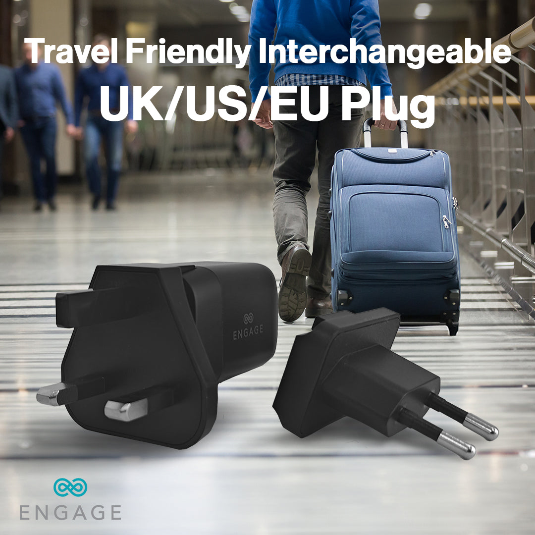 Engage Dual Port 20W PD Fast Adapter/Charger with Interchangeable Adapter