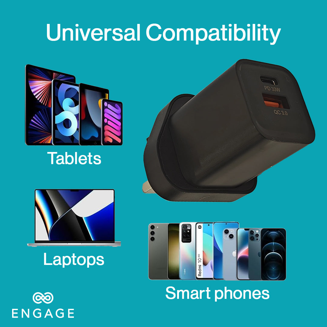 إشراك محول الطاقة السريع الشاحن السريع 33W PD الأسود