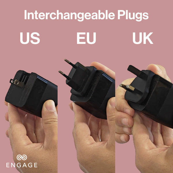 ENGAGE DUAL PORT C+A 65W GAN POWER ADAPTER W/USB-C CABLE