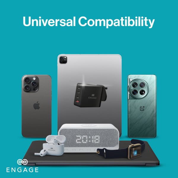 Engage 100W Power Adapter With Interchangeable Uk/Eu Plug & 4 Ports