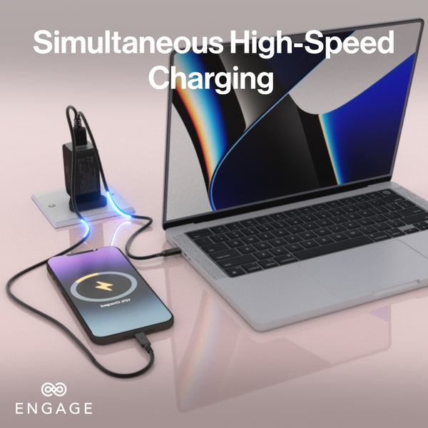 Engage Dual Port 48W Power Adapter With Interchangeable Uk/Eu Plug