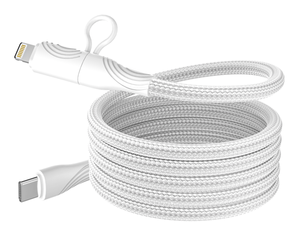 ENGAGE Magnetic PD 60W USB-C Cable with Lightning Adapter White - XDCG