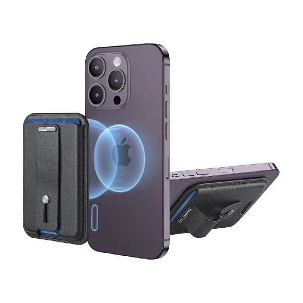 ENGAGE MAGSAFE WALLET WITH FINGER GRIP HOLDER - BLACK