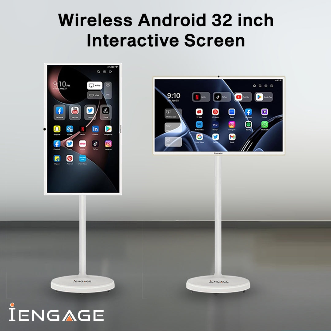 iEngage 32 4K Android 13 Rotating Touch Screen W/ Built-In Camera(Wifi) (8/128)