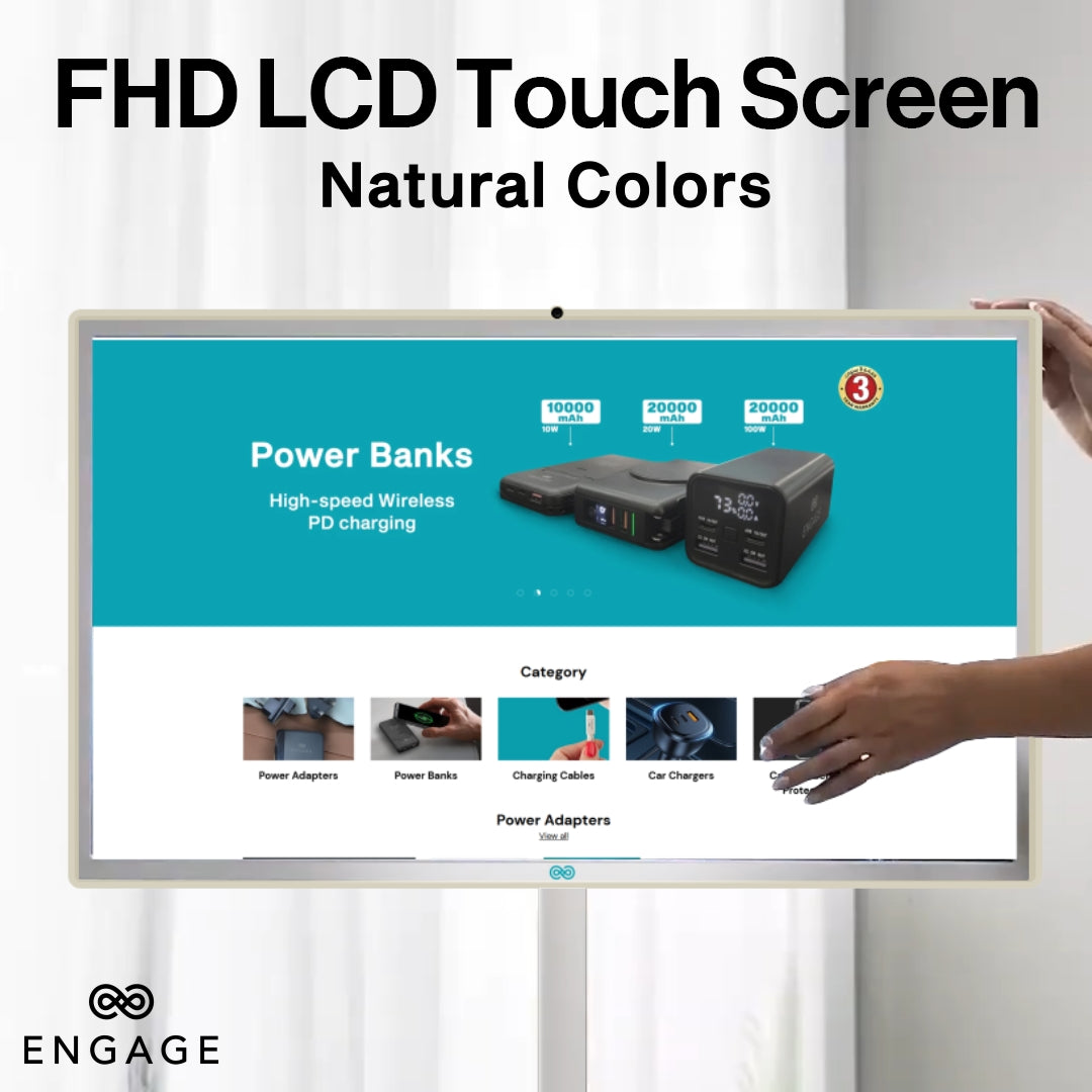 Engage 32 Inch 4G (8GB/128GB) Android Rotating TouchScreen W/ Built-In Camera-White