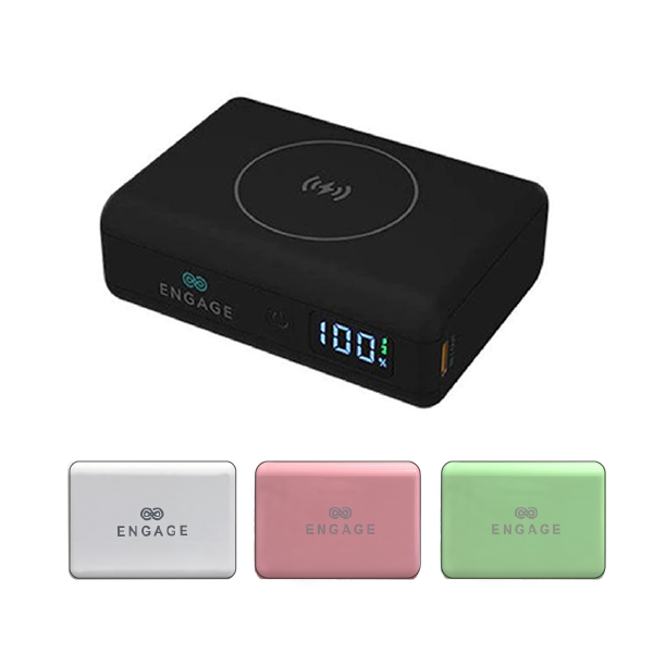 Engage Ultra Compact 10000mAh Wireless Power Bank PD 45W Pink-8X2G