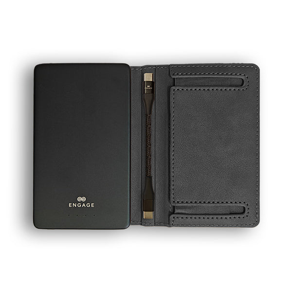 Engage 5000 mAh Magnetic Power bank Wallet (Black)