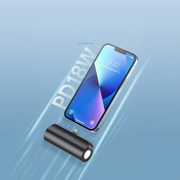 Engage 18W Ultra Compact 5000 mAh 18W Pocket Powerbank with Torch for iPhone-FTB7