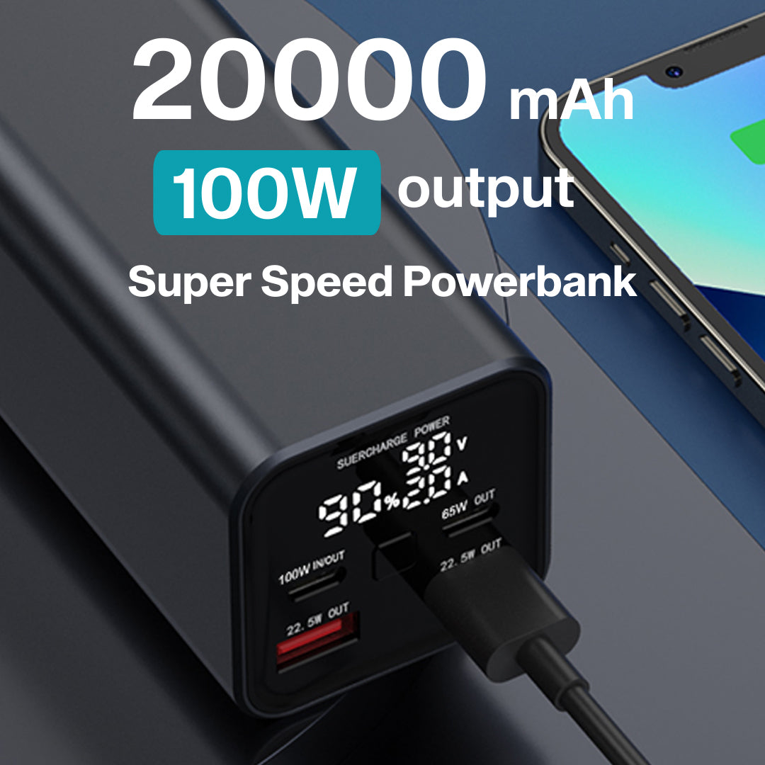 Engage Super Charge 20000 mAh 100W Powerbank with LED  Display