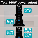 Engage 140W 5 Ports Desktop USB HUB/ Charger-BG5J