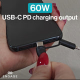 ENGAGE Magnetic PD 60W USB-C Cable with Lightning Adapter White - XDCG