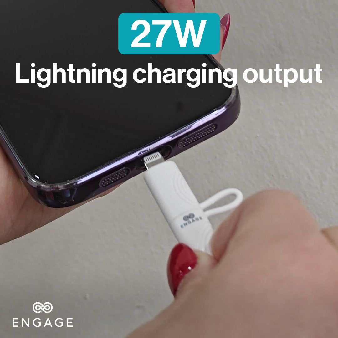 ENGAGE Magnetic PD 60W USB-C Cable with Lightning Adapter White - XDCG