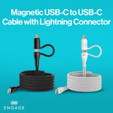 ENGAGE Magnetic PD 60W USB-C Cable with Lightning Adapter Black