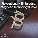 ENGAGE Magnetic PD 60W USB-C Cable with Lightning Adapter White - XDCG