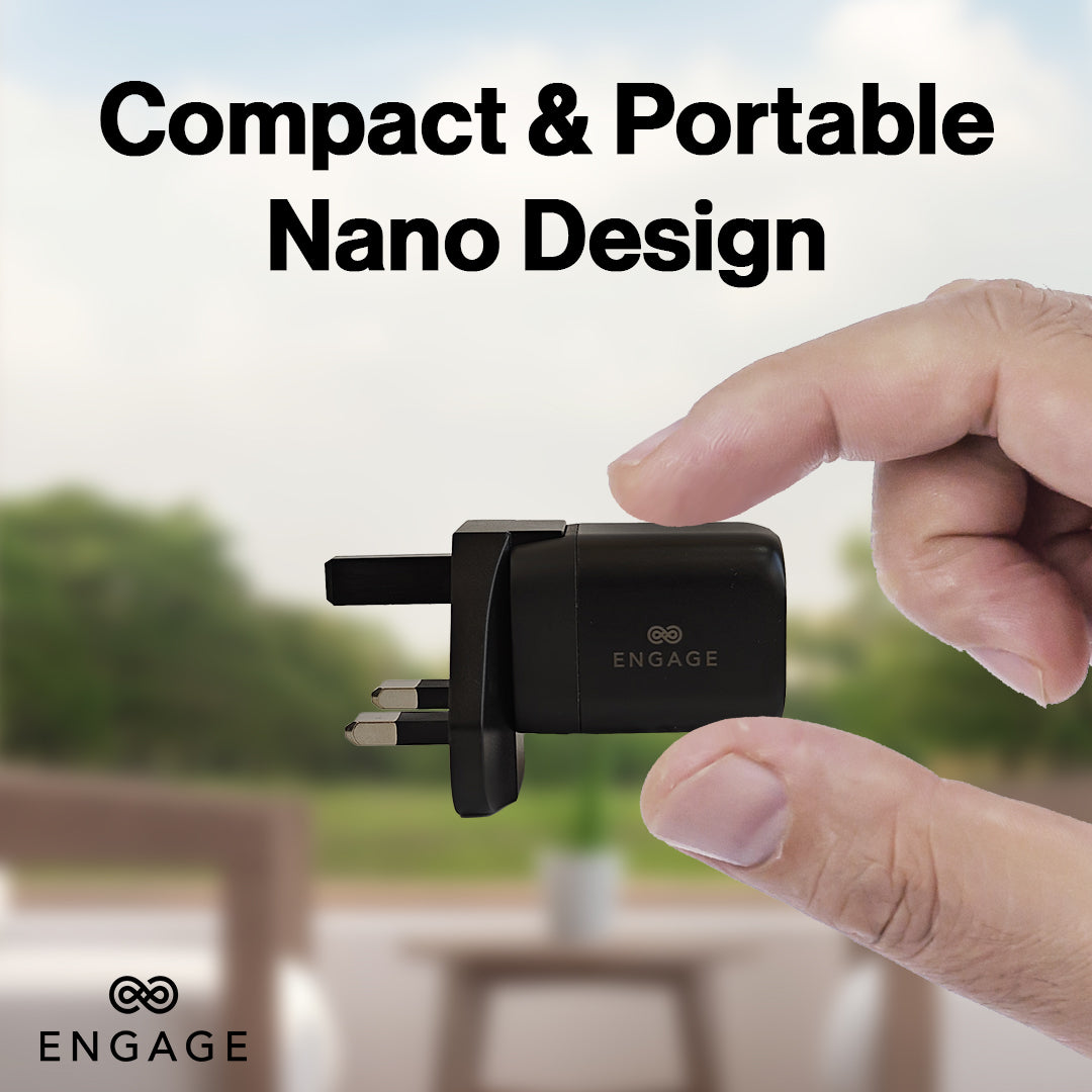 Engage Dual Port 20W PD Fast Adapter/Charger with Interchangeable Adapter