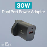 Engage Dual Port 30W GaNII PD Fast Adapter/Charger with Interchangeable Adapter