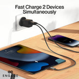 Engage Dual Port Quick Charger Power Adapter/Charger 33W PD Black