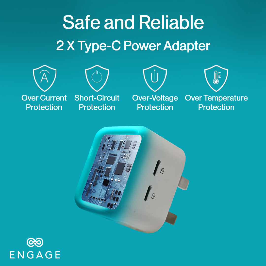 إشراك شاحن منزلي مزدوج USB-C 35W