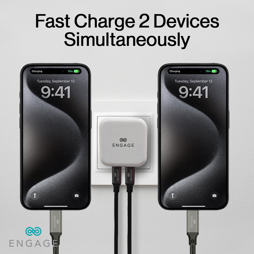 إشراك شاحن منزلي مزدوج USB-C 35W