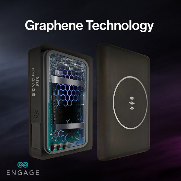 Engage Compact Wireles Magnetic PB 10000 Mah W/USB-C Cable & Led Display PD 45W