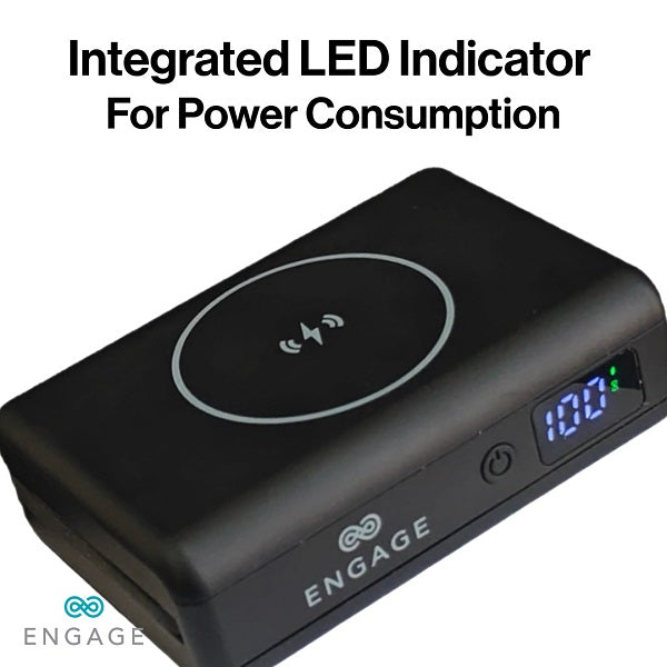 Engage Compact Wireles Magnetic PB 10000 Mah W/USB-C Cable & Led Display PD 45W