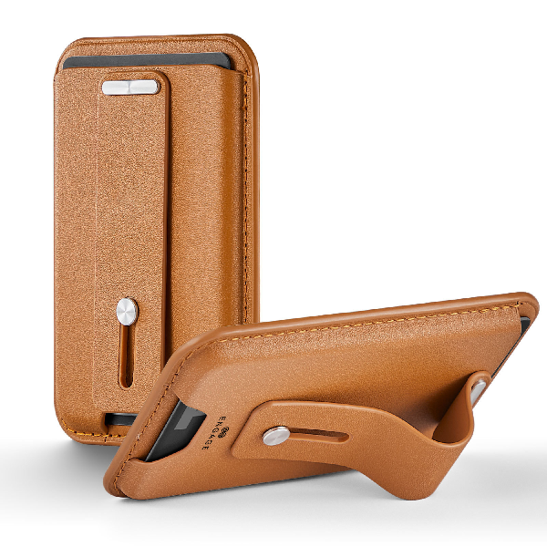 ENGAGE MAGSAFE WALLET WITH FINGER GRIP HOLDER - BROWN