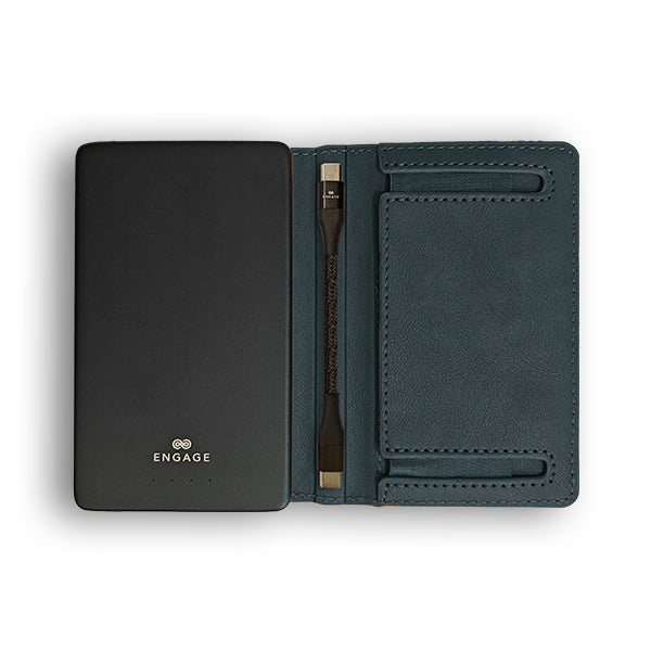 Engage 5000 mAh Magnetic Power bank Wallet (Blue)