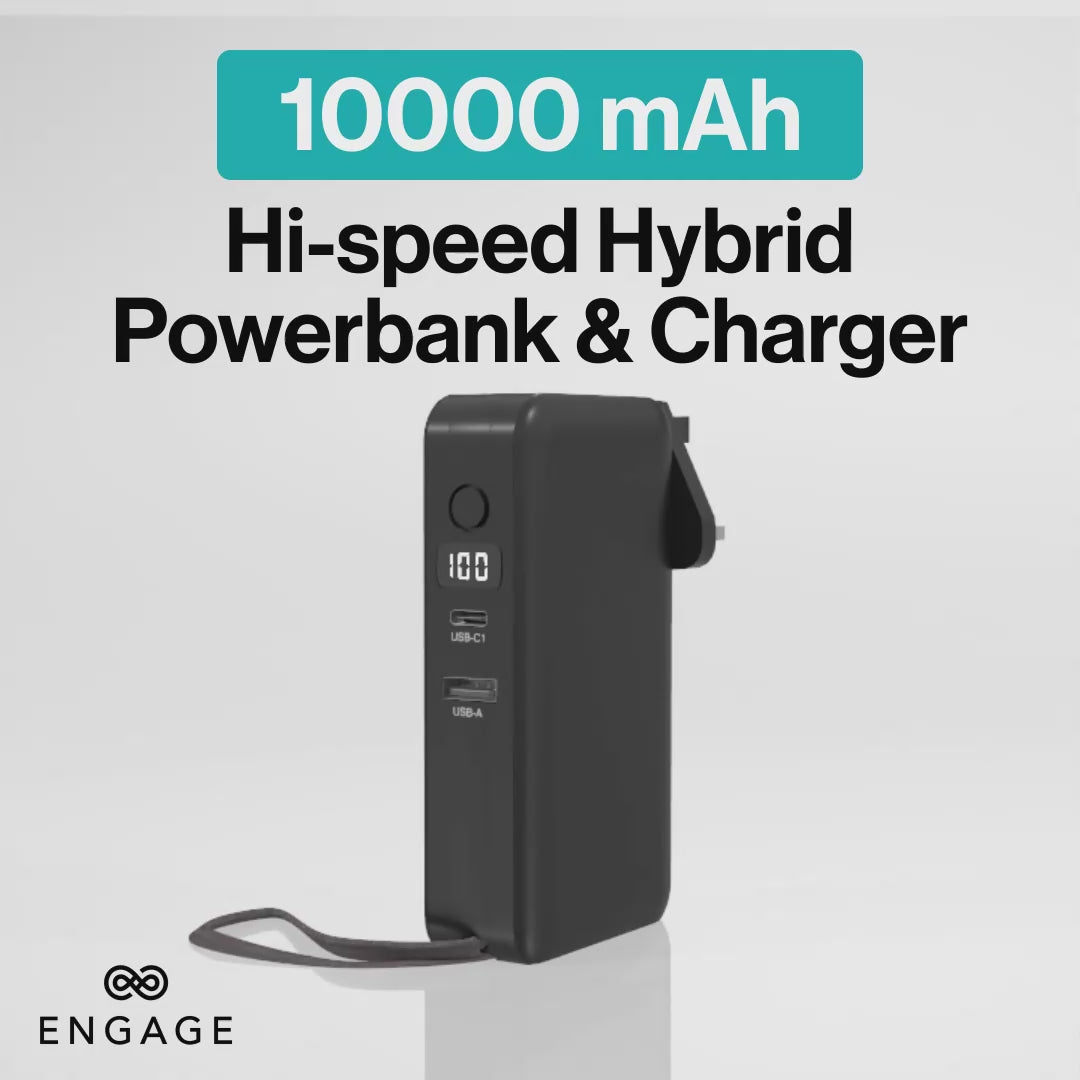 Engage Hybrid 65W Gan Charger 10000 Mah Power Bank