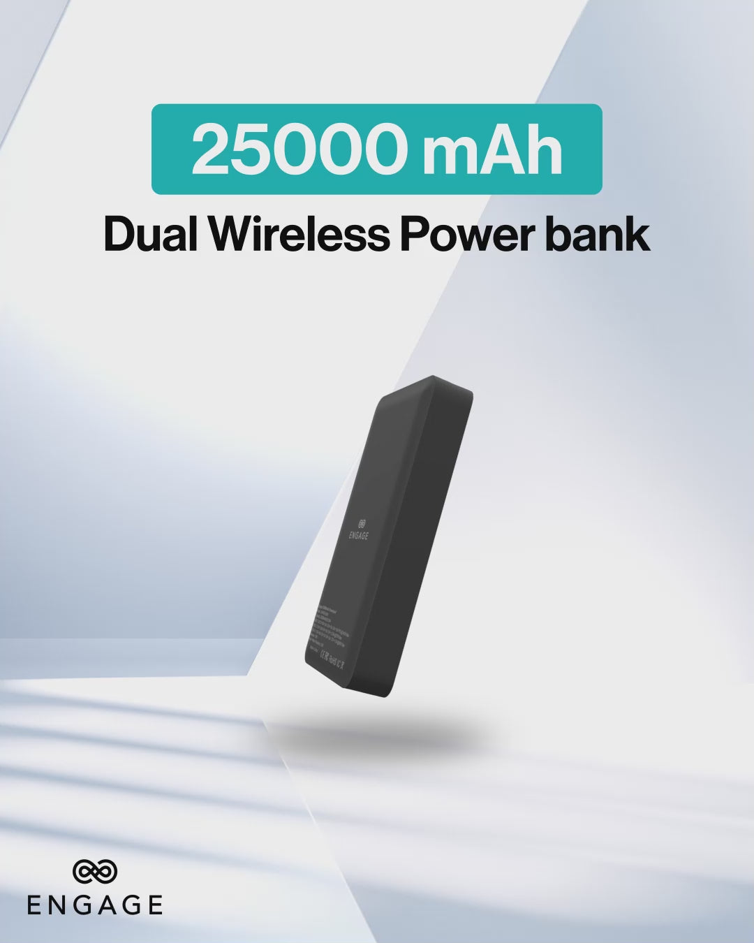 Engage Powerbank 25000mAh - Dual Wireless Charging 3 USB-C 1 USB-A