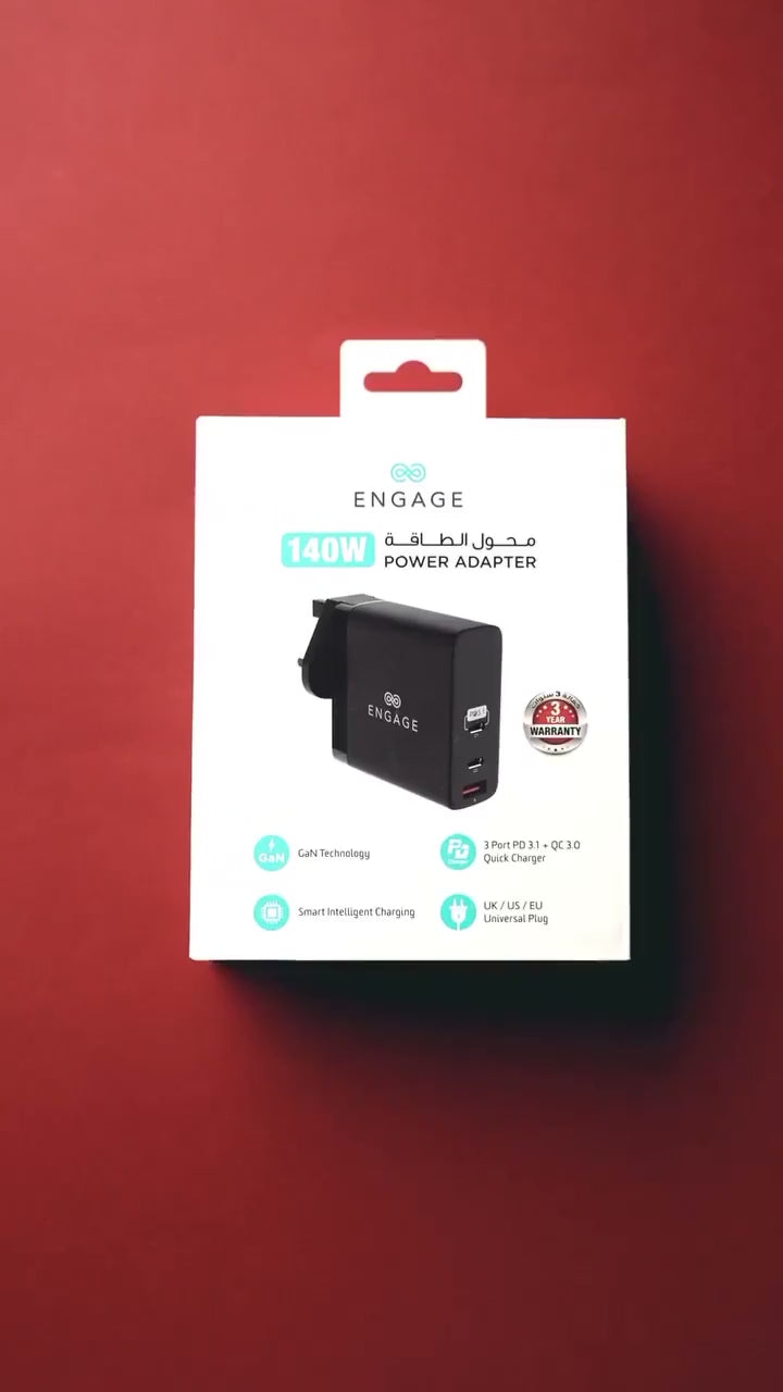 Engage PD GaN 140W 3 Port Charger/Adapter- SXZA