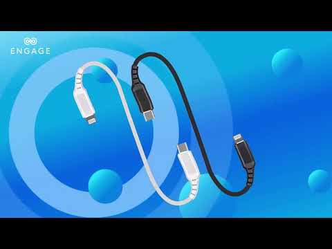 Engage PD 18W Fast Charging MFI certified Type-C to Lightning Cable 2 meters -Black-J4X2