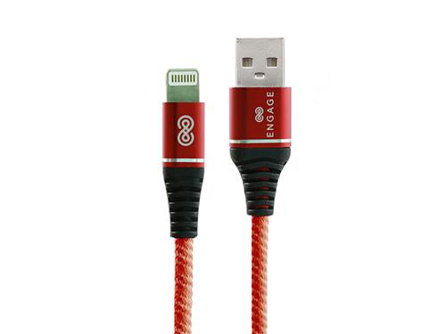 Engage Lightning 5A Flexible Anti-Winding Super Charge Data Cable 1M - Red