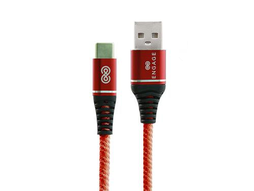 Engage Type-C 5A Super Flexible Anti-Winding Charge Data Cable 1M - Red