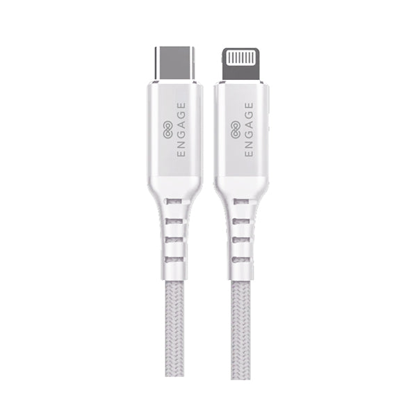 Engage PD 18W Fast Charging MFI certified Type-C to Lightning Cable 1 Meter - White