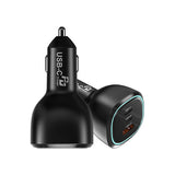 Engage 3 Port PD USB-C 165W Car Charger Black